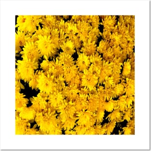 Bright Yellow Flower Pattern Posters and Art